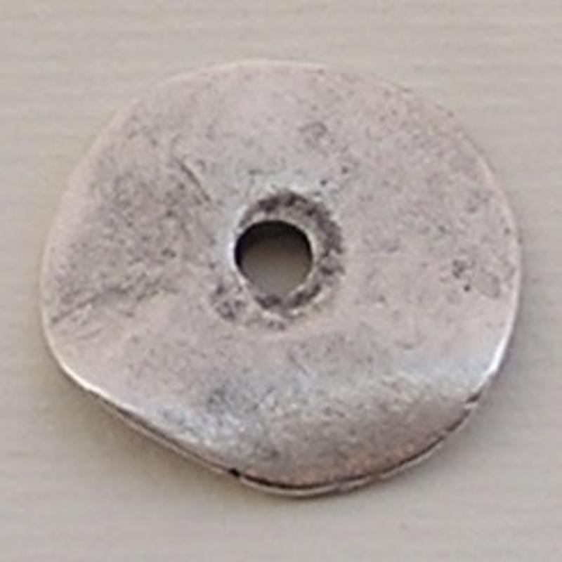 Metalen Schijfkraal. 22mm. Zilverkleurig.