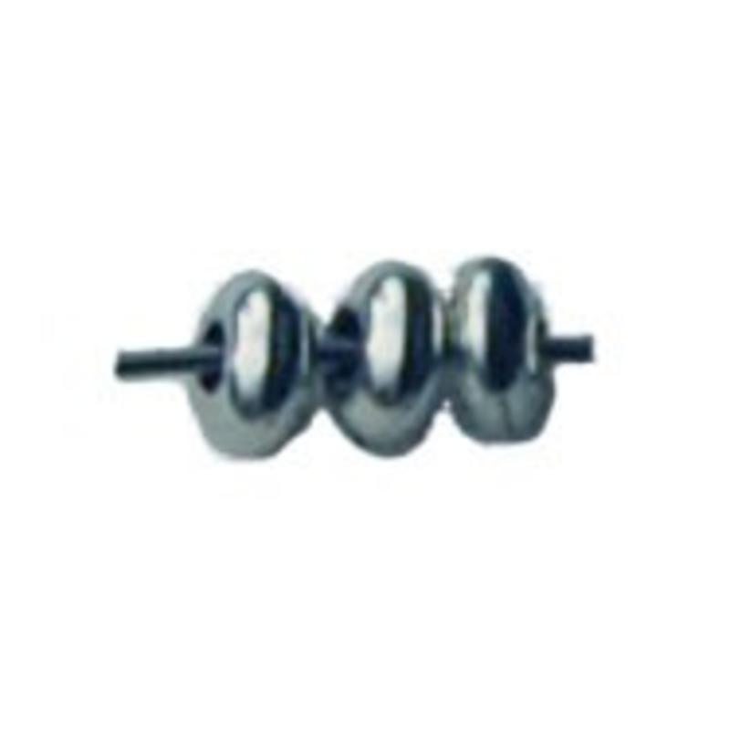 Metalen kraal. Rondelle. 2.5x5mm. Zilverkleurig.