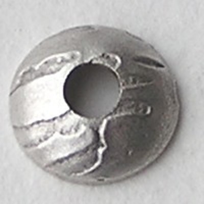 Kraalkap Hamerslag.8 mm. Matzilverkleurig. Brass. Hoogwaardige kwaliteit
