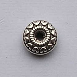Spacer. Groot. 7x18mm. Zilverkleurig Metallook