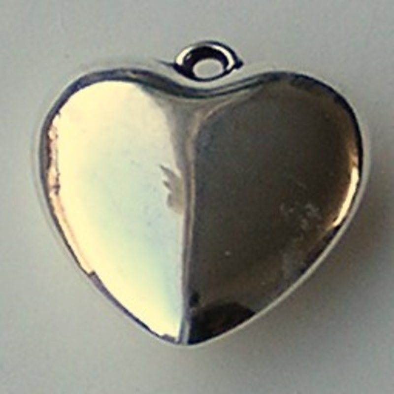 Hanger Hart. XL. 38mm. Zilverkleurig Metallook