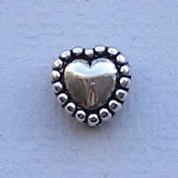 Hartje. 10mm. Zilverkleurig Metallook