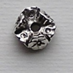 Tussenring met Bloemen. 10mm. Zilverkleurig. Metallook