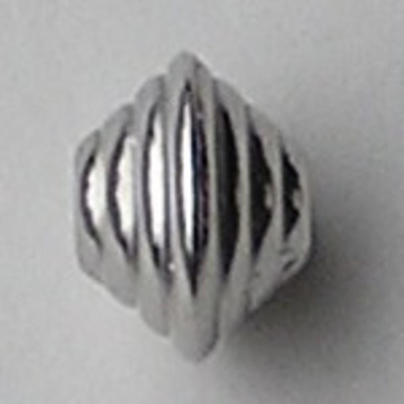 Kraal Konisch. 11x14mm. Zilverkleurig. Metallook