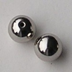 Ronde Kraal. 8mm. Zilverkleurig . Metallook