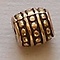 Kraal Bewerkt Tonnetje. 6mm. Oud Goud. Metallook