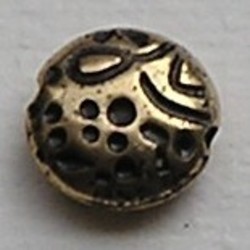 Arabic Disc. 10mm. Rond/Plat. Oud goudkleurig