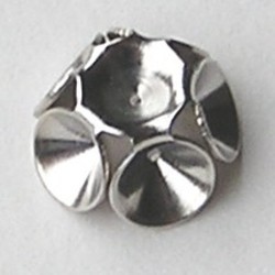 Opplak Zetting 10 mm. Brass voor 6x4mm Simili Swarovskistenen. Zilverkleurig Hoogwaardige kwaliteit