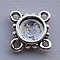 Kastje. 13x13mm. 4-ogen.  voor 1x Swarovski ss34 plaksteen Zilverkleurig