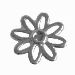 Metalen bloem Daisy. 38mm. voor Swarovskisteen ss29 Zilverkleurig. Hoogwaardige kwaliteit