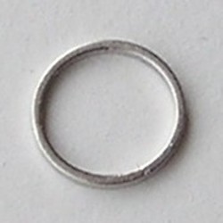 Zilverkleurige Brass gladde dichte ring. 12mm. Hoogwaardige kwaliteit