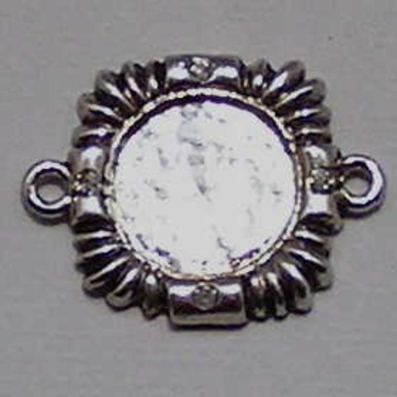 Opwerkschakel. 20x20mm. Oudzilverkleurig.