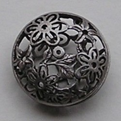 Ornament Opengewerkt. 48mm. 2 delig. Mat Oud zilverkleurig.