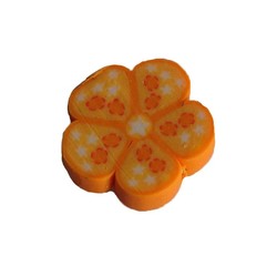 Fimo Kraal. 10mm. Oranje Bloemetje.