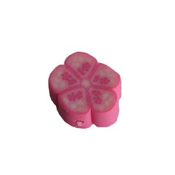 Fimo Kraal. 13mm. Roze Bloemetje.