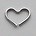 Matzilverkleurig Brass Wire Heart 10x19mm dikte 1mm.