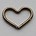 Bronskleurig Brass Wire Heart 10x19mm dikte 1mm.