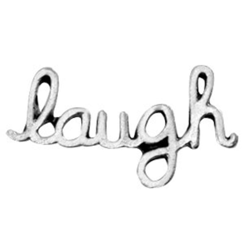 Spiritueel woord Laugh 8x23mm zilverkleurig