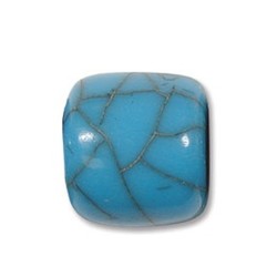 Resin Kraal. Turquoise. 18x18mm Tonvormig.