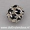 Strass-Bal. 8mm. Jet. Zilverkleurig