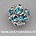 Strass-Bal. 8mm. Aqua. Zilverkleurig