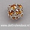 Strass-Bal. 8mm. Topaas. Zilverkleurig