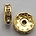 Gouden Rondel. 10mm. Crystal.