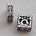 Squadrelle. 7x7mm. Zilverkleurig met Crystal Strass.