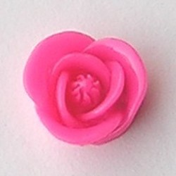 Kunststof bloemetje met platte onderkant. Roze. 19mm.