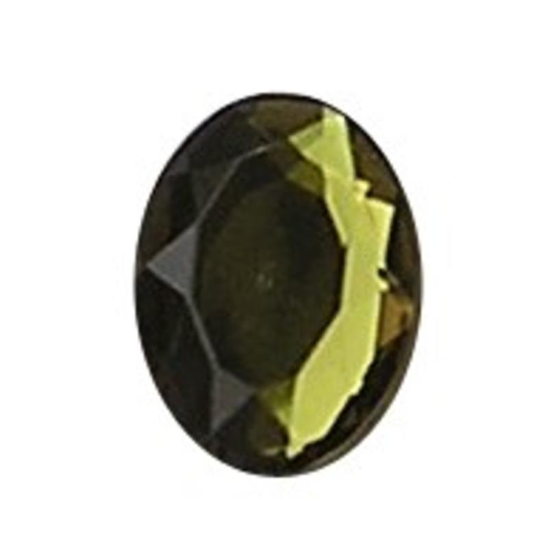 Plaksteen. Olivine. 18x25mm. Kunststof. Ovaal. Gefacetteerd.