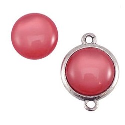 Cabochon. Polaris. Shiny Padparadscha. Rond. 12mm.