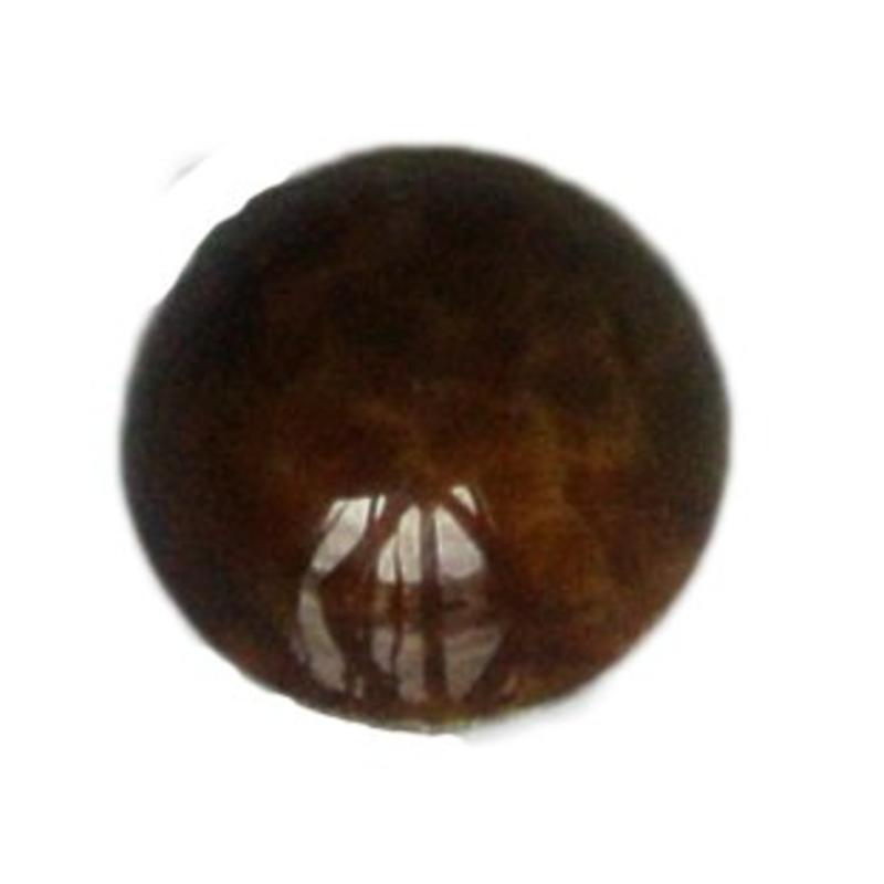 Cabochon. Gemeleerd Bruin. Glas. Rond. 10mm.