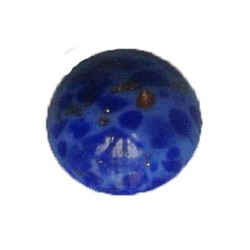 Cabochon. Gemeleerd Donkerblauw. Glas. Rond. 10mm.