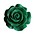 Resin Roos Groot. met platte onderkant. Light Petrol. 30mm.
