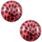 Polaris Cabochon. Rond. 20mm. Leopard Padparadsha roze.