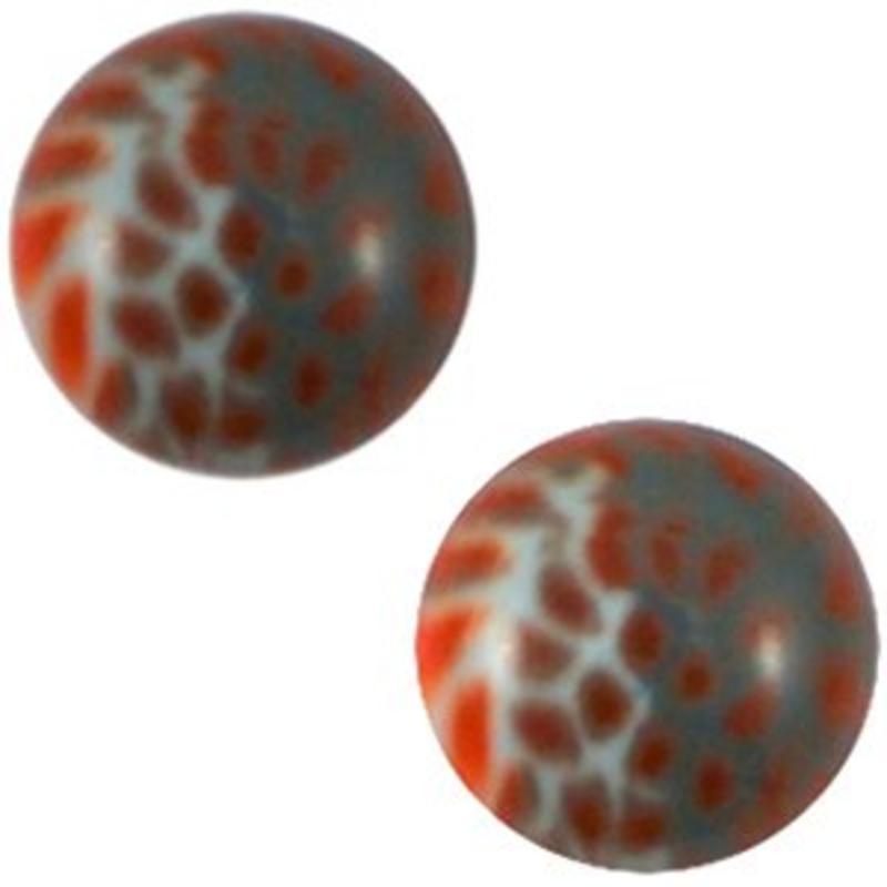 Polaris Cabochon. Rond. 20mm. Leopard Red.