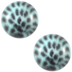 Polaris Cabochon. Rond. 20mm. Leopard Light Turquoise.