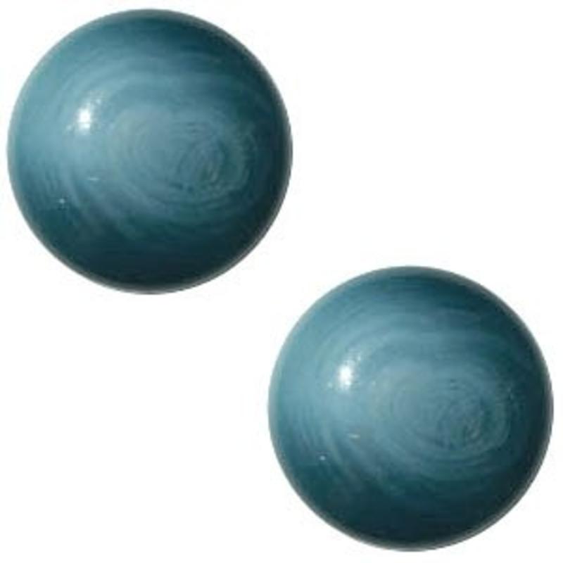 Polaris Cabochon. Rond. 12mm. Jaquard Light Denim Blue.