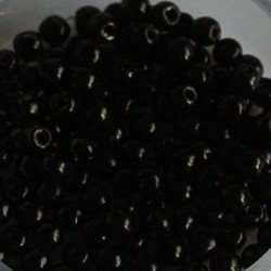 Glaskraal. 3mm. Rond. Zwart. 100 stuks voor.