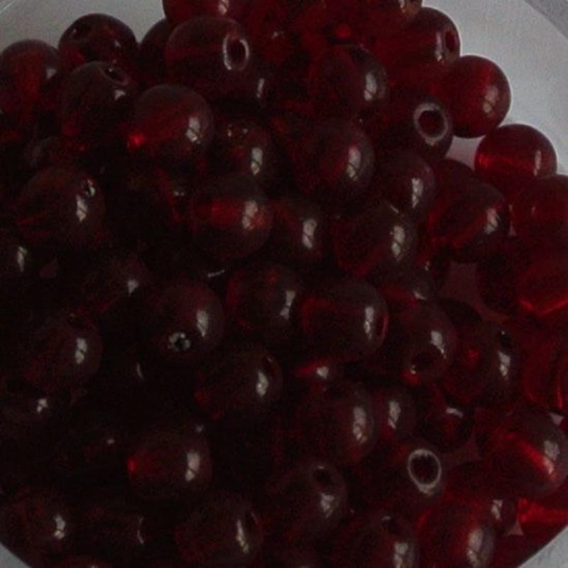 Siam Glaskraal. 4mm. Rond. 100 stuks voor
