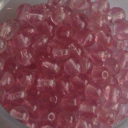 Oudroze Glaskraal. 4mm. Rond. 100 stuks voor.