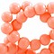 Glaskraal. 4mm. Rond. Padparadsha. Opaque. 100 stuks voor.