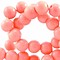 Glaskraal. 4mm. Rond. Light Coral red. Opaque. 100 stuks voor.