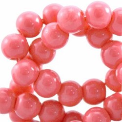 Glaskraal. 4mm. Rond. Rouge. Opaque. 100 stuks voor