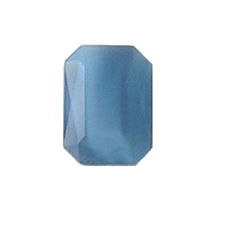 Glazen Steen 13x18mm. Shiny Blue Opal. voor kastje 27504.01 en 27504.02