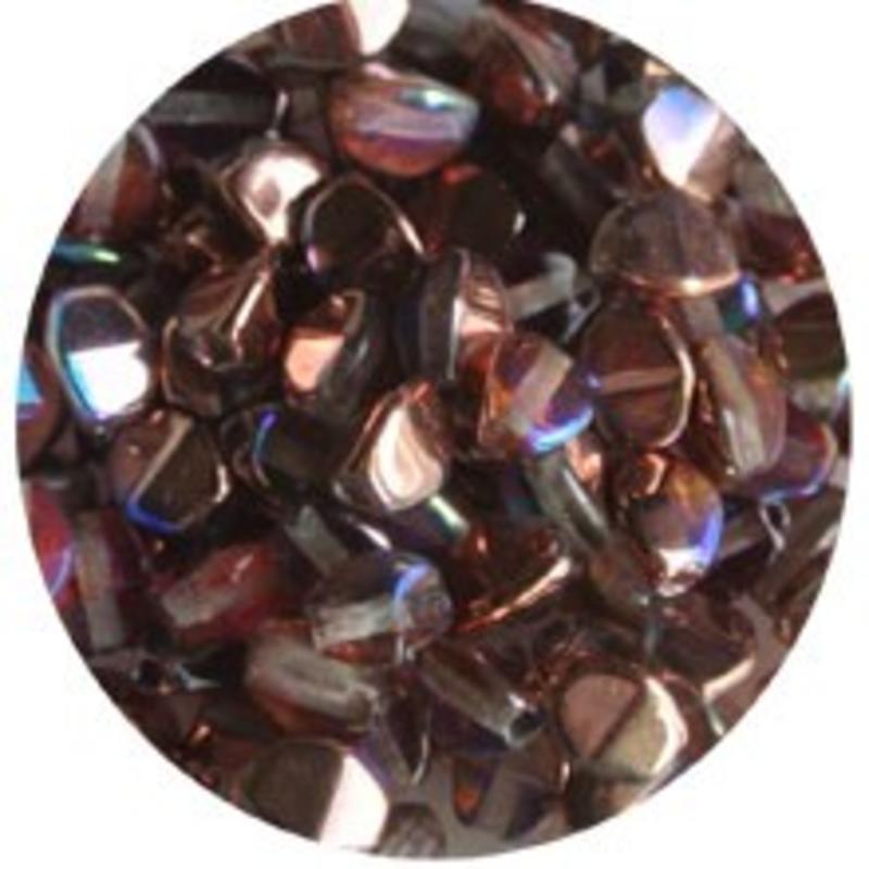 Pinch Bead. 3x5mm. Crystal Rainbow Copper.