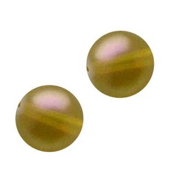 Glaskraal. 11mm. Geelroze Shiny Parelmoer.