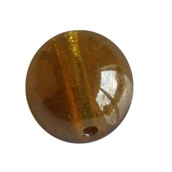 Glass bead. Yellow Luster12mm. Transparent