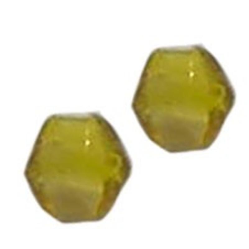 Glass bead. 10mm. Conical. Yellow Transparent