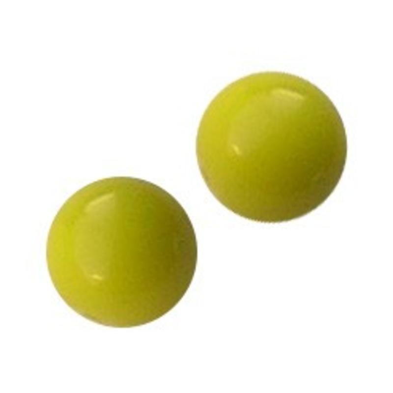 Glass bead 6mm. Yellow. Opaque.